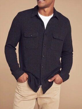 Faherty Legend Sweater Shirt in Heathered Black Twill XL NWT Anheuser-Busch Logo